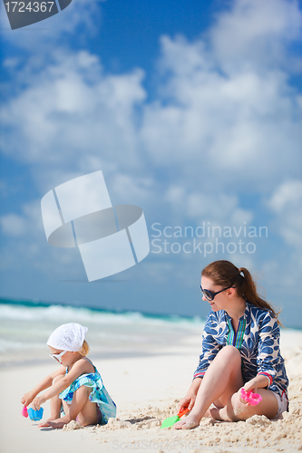 Image of Mother and daughter on vacation