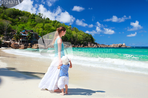 Image of Mother and daughter at beach