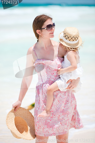 Image of Mother and daughter on vacation