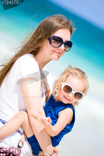 Image of Mother and daughter on vacation