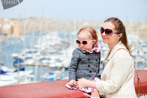 Image of Mother and daughter portrait outdoors
