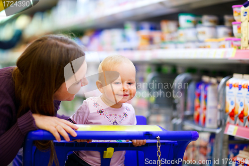 Image of Family in supermarket