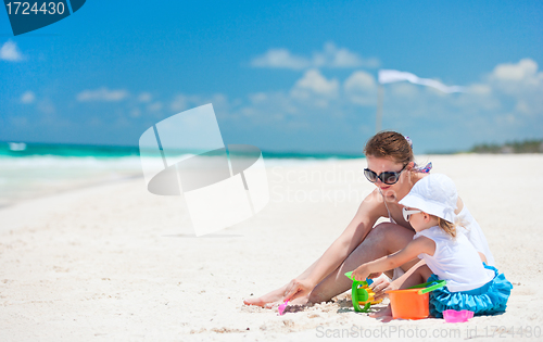 Image of Mother and daughter on vacation