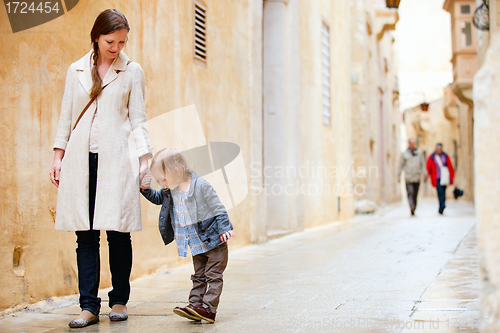 Image of Mother and daughter portrait outdoors