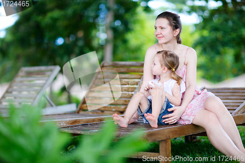 Image of Mother and daughter outdoors