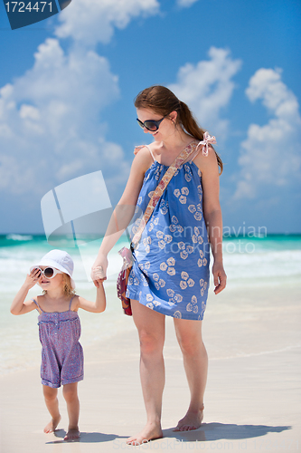 Image of Mother and daughter on vacation