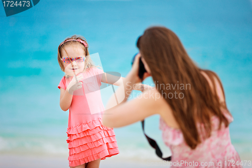 Image of Mother photographing her daughter