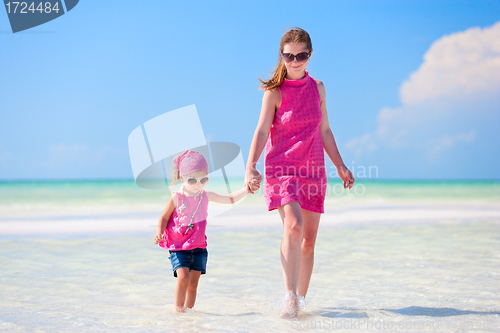 Image of Mother and daughter on vacation