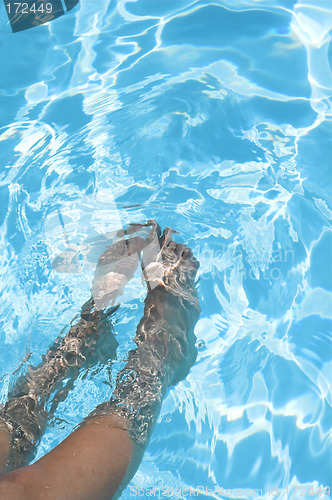 Image of feet in the pool