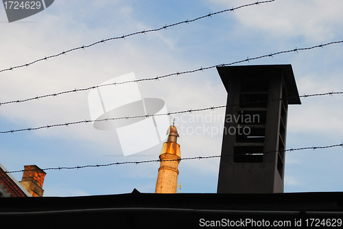 Image of Barbed wire fence