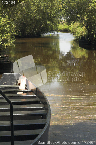 Image of old boat in a swamp