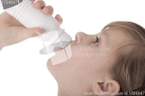 Image of Girl drinking yoghurt