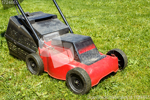 Image of Lawnmower on grass