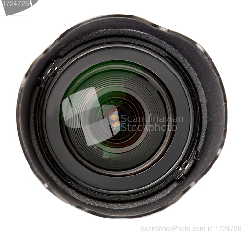 Image of Black lens with a hood