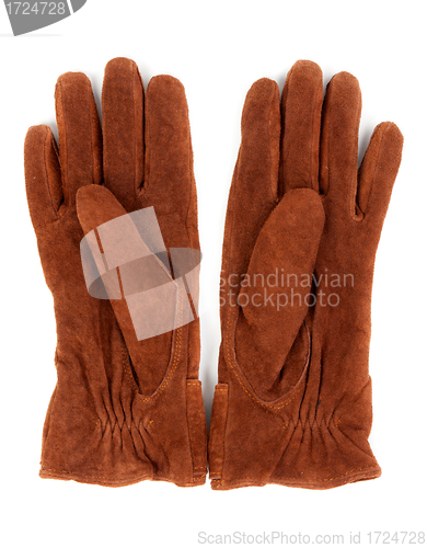 Image of A pair of brown leather gloves
