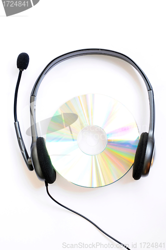 Image of Headphone with a compact disc