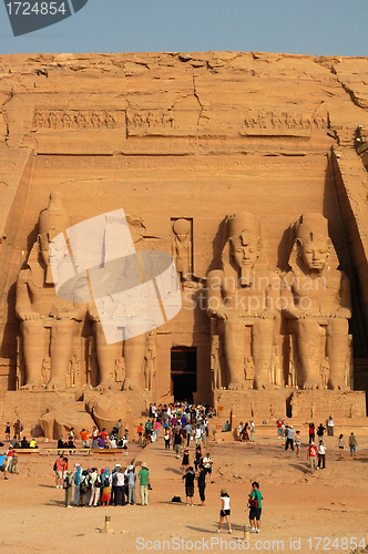 Image of Landmark of the famous Ramses II at Abu Simbel in Egypt