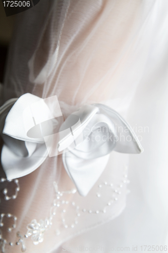 Image of White Lace Dress with Bow