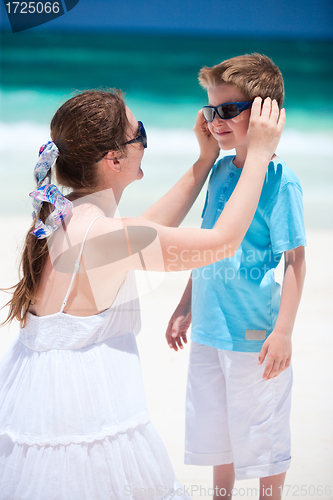 Image of Mother and son on vacation