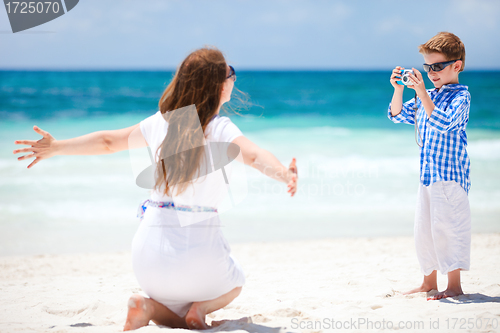 Image of Mother and son on vacation