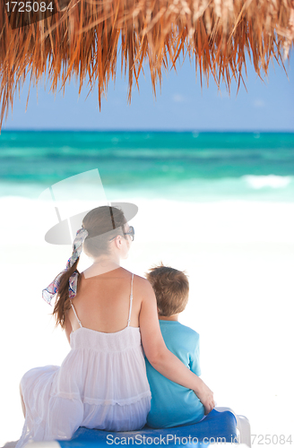 Image of Mother and son on vacation