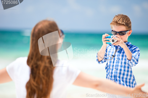 Image of Mother and son on vacation