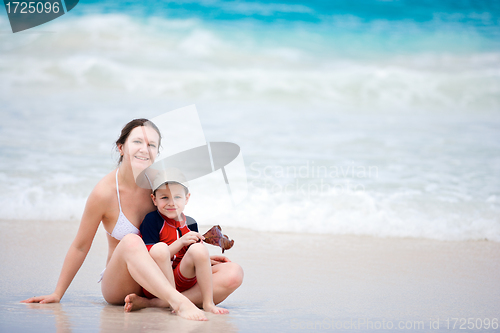 Image of Mother and son on vacation