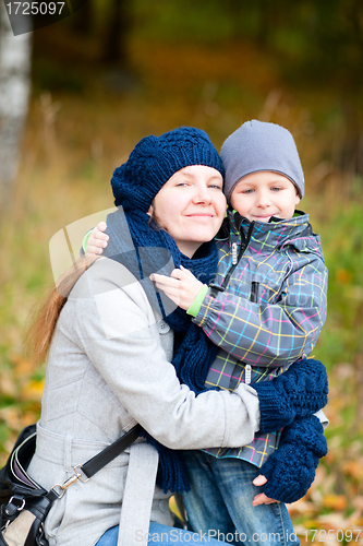 Image of Mother and her son outdoors