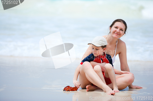 Image of Mother and son on vacation