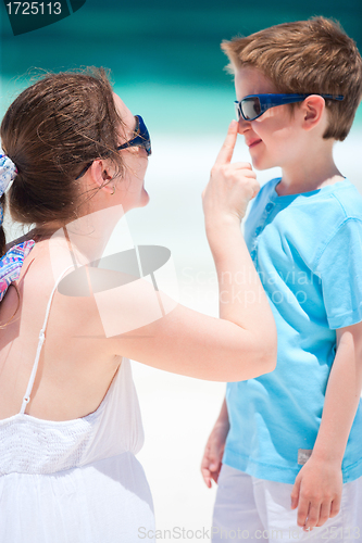 Image of Mother and son on vacation