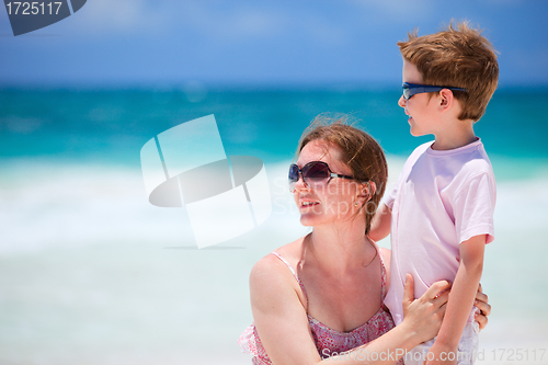Image of Mother and son on vacation