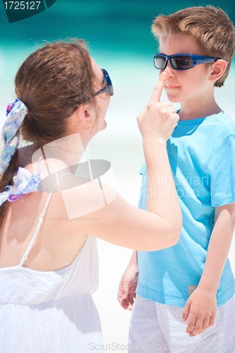 Image of Mother and son on vacation
