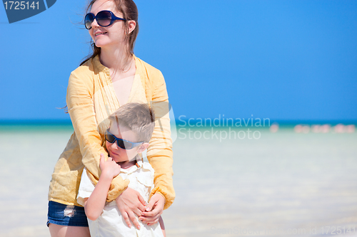 Image of Mother and son on vacation