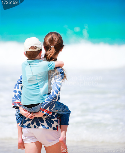 Image of Mother and son on vacation