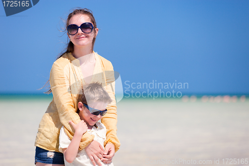 Image of Mother and son on vacation