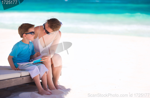 Image of Mother and son on vacation