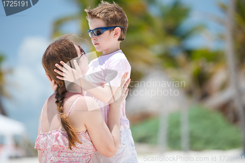 Image of Mother and son on vacation