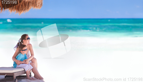 Image of Mother and son on vacation