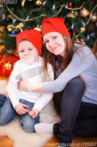 Image of Mother and son at home