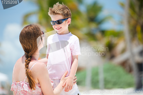 Image of Mother and son on vacation