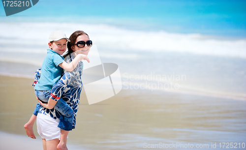 Image of Mother and son on vacation