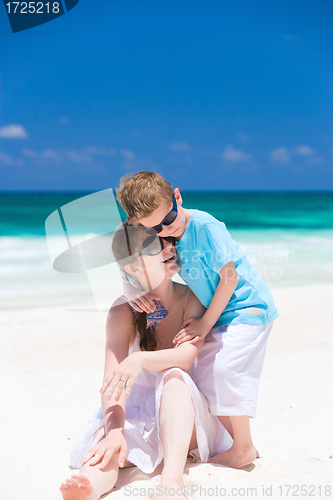 Image of Mother and son on vacation