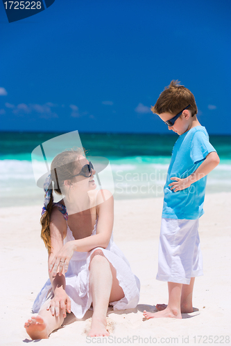 Image of Mother and son on vacation