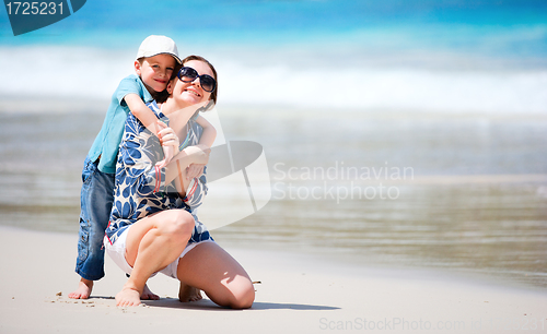 Image of Mother and son on vacation