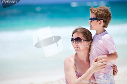 Image of Mother and son on vacation
