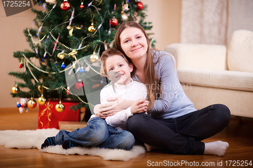 Image of Mother and son at Christmas