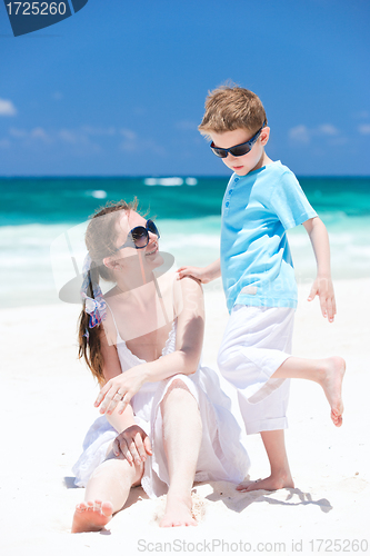 Image of Mother and son on vacation
