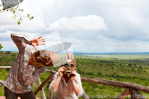 Image of Couple in African masks