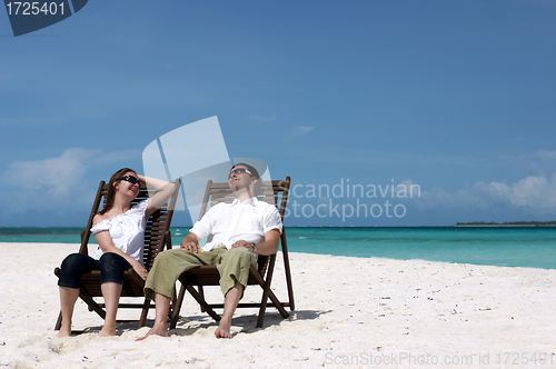 Image of Young couple on the beach