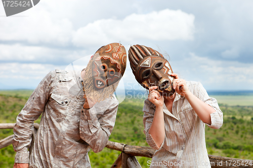 Image of Couple in African masks
